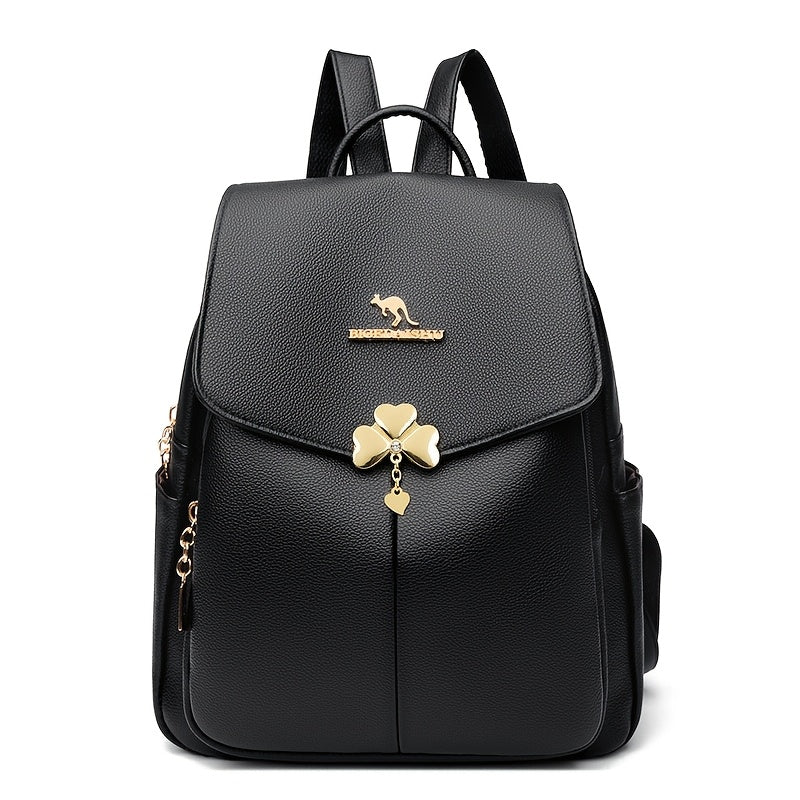 Women's Large Capacity Travel Backpack with Anti-Theft Technology, Heavy-Duty Nylon & PU Shell, Adjustable Padded Straps, Golden-Tone Hardware & Secure Zipper Closure - Stylish School Backpack for Commuting, Hiking, Work, Col