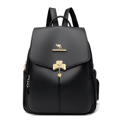Women's Large Capacity Travel Backpack with Anti-Theft Technology, Heavy-Duty Nylon & PU Shell, Adjustable Padded Straps, Golden-Tone Hardware & Secure Zipper Closure - Stylish School Backpack for Commuting, Hiking, Work, Col