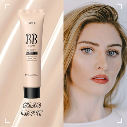 LAIKOU Waterproof BB Cream Full Coverage Concealer, Natural/Ivory/Tan 30ml, Long Lasting Foundation Make Up, Oil Control, Even Skin Tone, Hide Pores