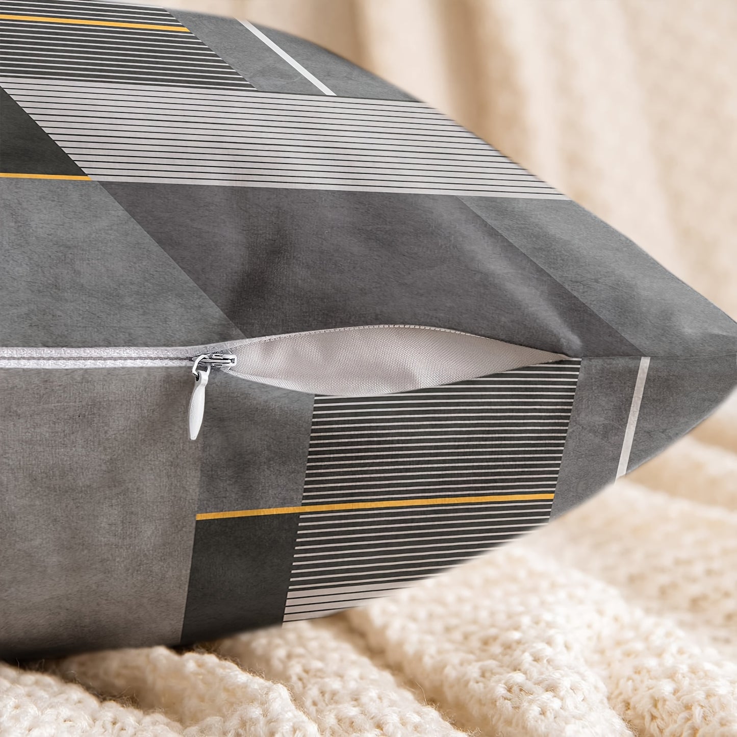 2pcs Modern Geometric Throw Pillow Covers, 45.72x45.72 cm, Dual-Sided Design, Soft Polyester, Zip Closure - Perfect for Living Room & Bedroom Decor (Inserts Not Included)