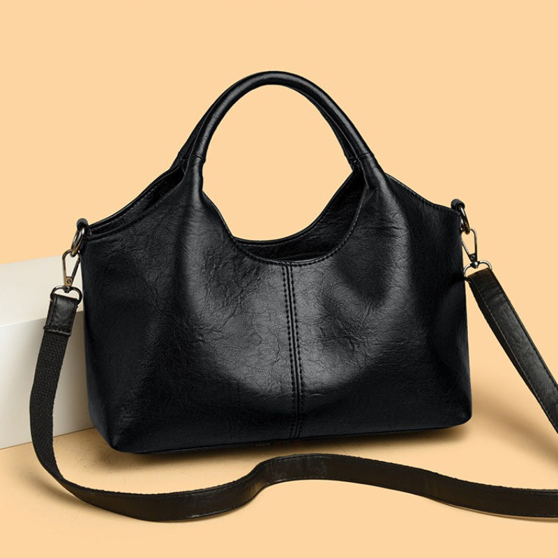 Women'S Stylish Black Leather Tote Bag - Large Capacity, Multi-Compartment Design with Zipper Closure, Perfect for Work, Travel, and Everyday Use, Travel Tote Bag | Versatile Shoulder Bag | Durable Zipper Closure, Large Tote
