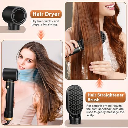 5in 1 Hair Styler Hot Air Brush Detachable Hair Hot Brush Air Curler Air Curling Wrap Styler Upgrade Hot Air Brush Curling Iron Brush Hair Styling Tools for Curling Straightening, Hair Straightening Tool, Salon Styling Tool,