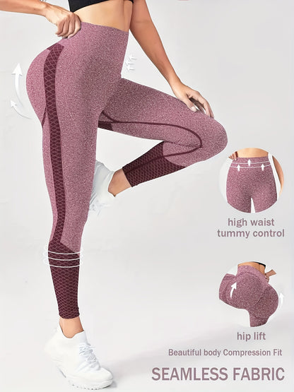 High-Waisted Compression Sports Leggings for Women - Ultra-Comfortable, Tummy Control, Sweat-Wicking, Four-Way Stretch, Cropped Length, Wide Waistband, Elegant Design for Yoga, Fitness, and Casual Attire, Butt Lifting Legging