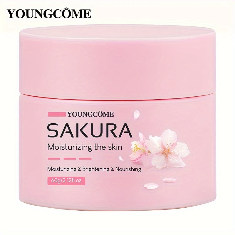30/60g Sakura Facial Care Moisturizing Face Cream, Repairs Dry Skin, Protects Skin, Improves Skin Texture, Tightens Skin, Makes Skin Tender And Delicate, Suitable For All Skin Types, And Makes Your Skin Look Young With Plant