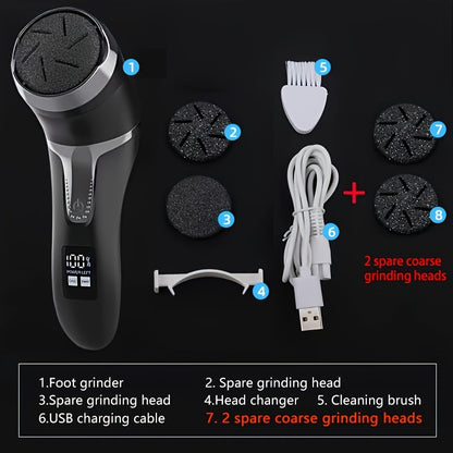 Electric Feet Callus Remover, Rechargeable, Portable Electronic Foot File Pedicure Tools, Electric Callus Remover Kit, Professional Pedi Feet Care For Dead, Hard Cracked Dry Skin Ideal Gift Electric Foot Repair Machine Suppor
