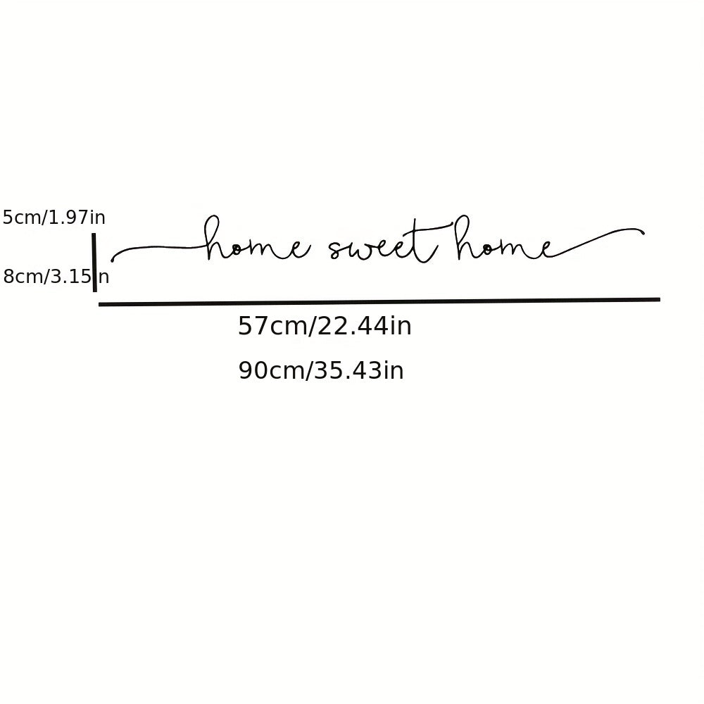 1pc Exquisite Home Sweet Home Phrase Wall Sticker, Art Decal For House Decoration, Wall Decals For Bedroom Decor, Vinyl Mural Wallpaper