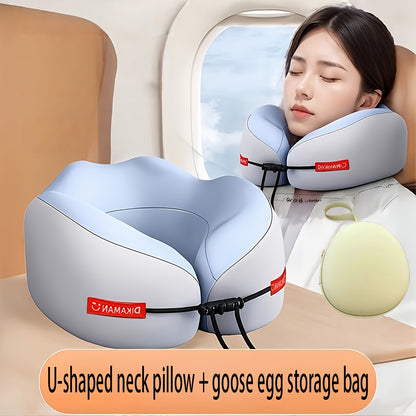 2pcs [Portable Neck Pillow] Ergonomic U-Shaped Neck Pillow+Fashion storage bag | Slow Rebound  for Head & Neck Support, Machine Washable Cover, Lightweight & Portable for Travel, Office, Airplane Use