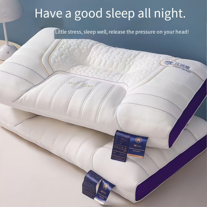 1pc Zero Pressure Deep Sleep Neck Pillow - 4-Level Ergonomic Cervical Pillow with Anti-Hunchback Design, Soft & Firm Support for Side/Back/Stomach Sleepers, Non-Collapsing Core, 8-Hour Comfort, Hand Washable, Ideal for Home U