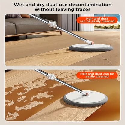 Joybos Spin Mop and Bucket System with 6 Microfiber Cloths - Hands-Free Wringing, 90° Adjustable Stainless Steel Handle, Dual Water Tanks for Clean/Dirty Separation - Efficient Floor Cleaner for Kitchen, Bathroom, Bedroom &
