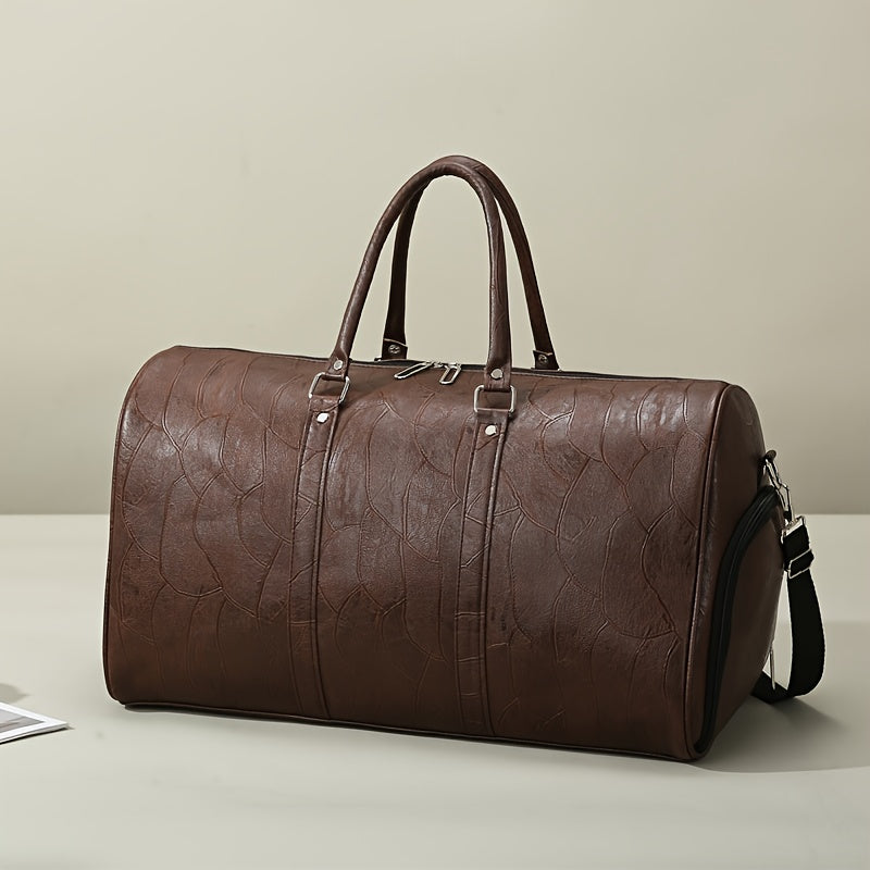 Retro Men'S Travel Bag in a Simple And Spacious Design, Suitable for Casual Use, with Both Hand And Crossbody Options.