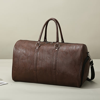 Retro Men'S Travel Bag in a Simple And Spacious Design, Suitable for Casual Use, with Both Hand And Crossbody Options.