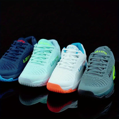 LEFUS Men's Light Cushioned -Skid Slip- Court Shoes - All-Season White & /Orange Tennis, Badminton, Pickleball Shoes with Arch, PU Upper & /Rubber Sole, Non-Slip Traction for Training, Sports, Casual Wear - Ideal for Indoor/