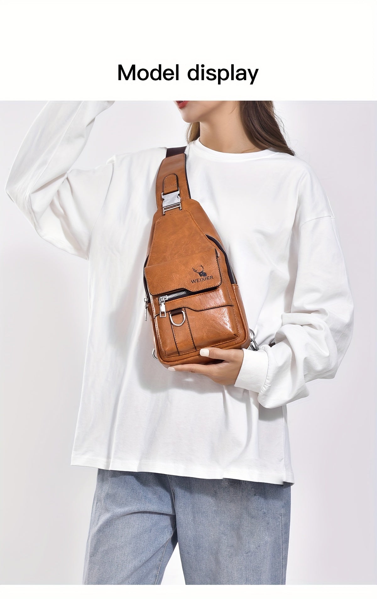 New and Wear-Resistant Men's Crossbody Bag, Handbag, Shoulder Bag, Chest Bag, Made of Wear-Resistant Fabric, with Large Capacity, Convenient to Carry, Suitable for Daily Work, Leisure, and Travel, Available in Multiple Colors