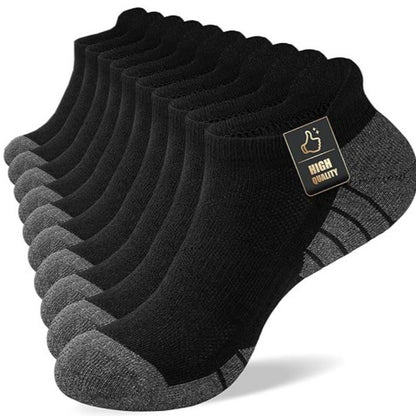 10 Pairs of Men'S Low-Cut Comfortable Cushioned Casual Socks
