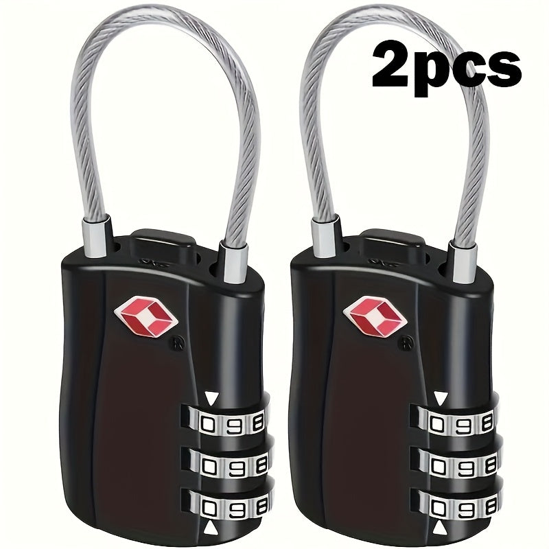 Two Tsa-Approved Combination Locks, Durable And Multifunctional Padlocks.