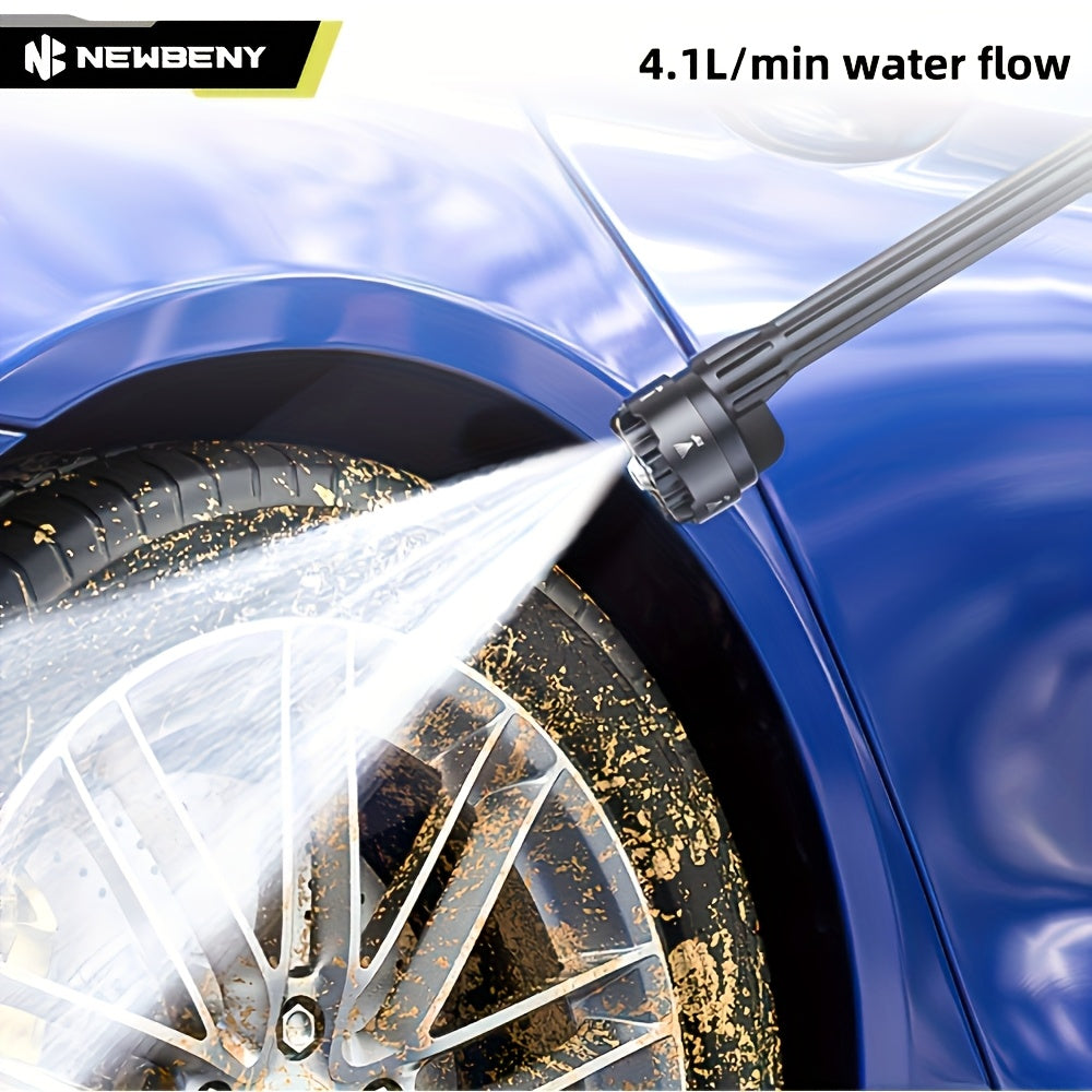 Brushless High Pressure Car Washing Water Gun, 6in 1 Cordless 3-speed High Pressure Cleaning Machine with 5m Water Hose, Suitable for Garden Watering, Car Washing And Floor Cleaning, Outdoor Cleaning, Cordless Design, Efficie
