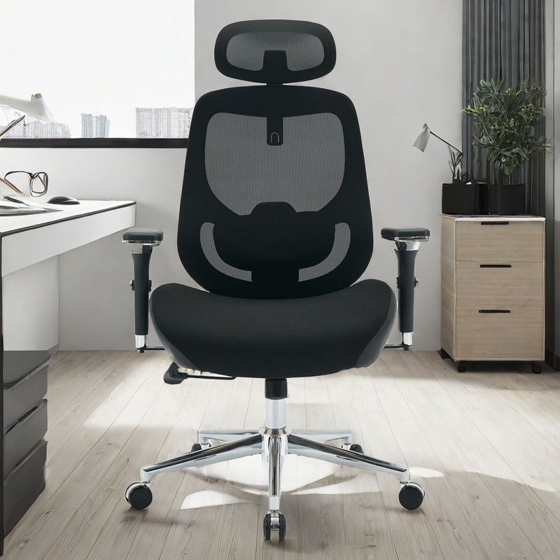 Heavy-Duty 230kg Capacity Ergonomic Office Chair with 4-in-1 Height Adjustment, 120° Tilt & Lumbar - Heavy Duty Desk Chair with 4D Armrests, 5-Wheel Base, Smooth-Rolling Casters, Headrest - Ideal for Tall Users & Long Hours