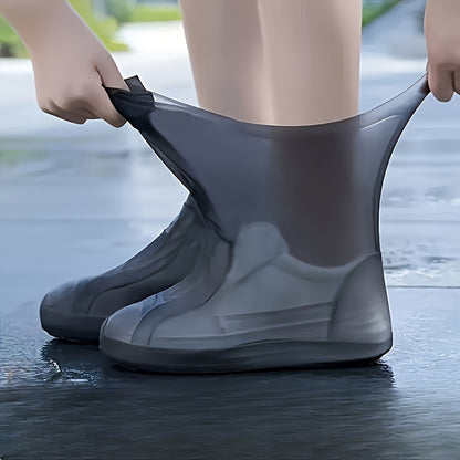 Pair of Silicone Shoe Covers - Waterproof & Rainproof, Reusable Non-Slip, Durable & Stretchy, Easy to Clean, for Men & Women, Outdoor Rain Gear