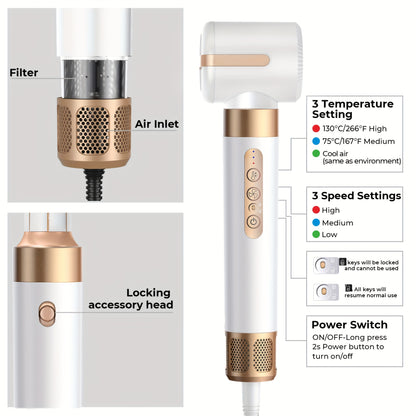 7-in-1 Ionic Hair Dryer Kit, 110000 RPM High-Speed, 1400W, with Diffuser, Automatic Curling Wand, Straightening, and Styling, Hair Dryer for Bathroom, Bathroom Essentials | Modern Hair Dryer | Durable Construction