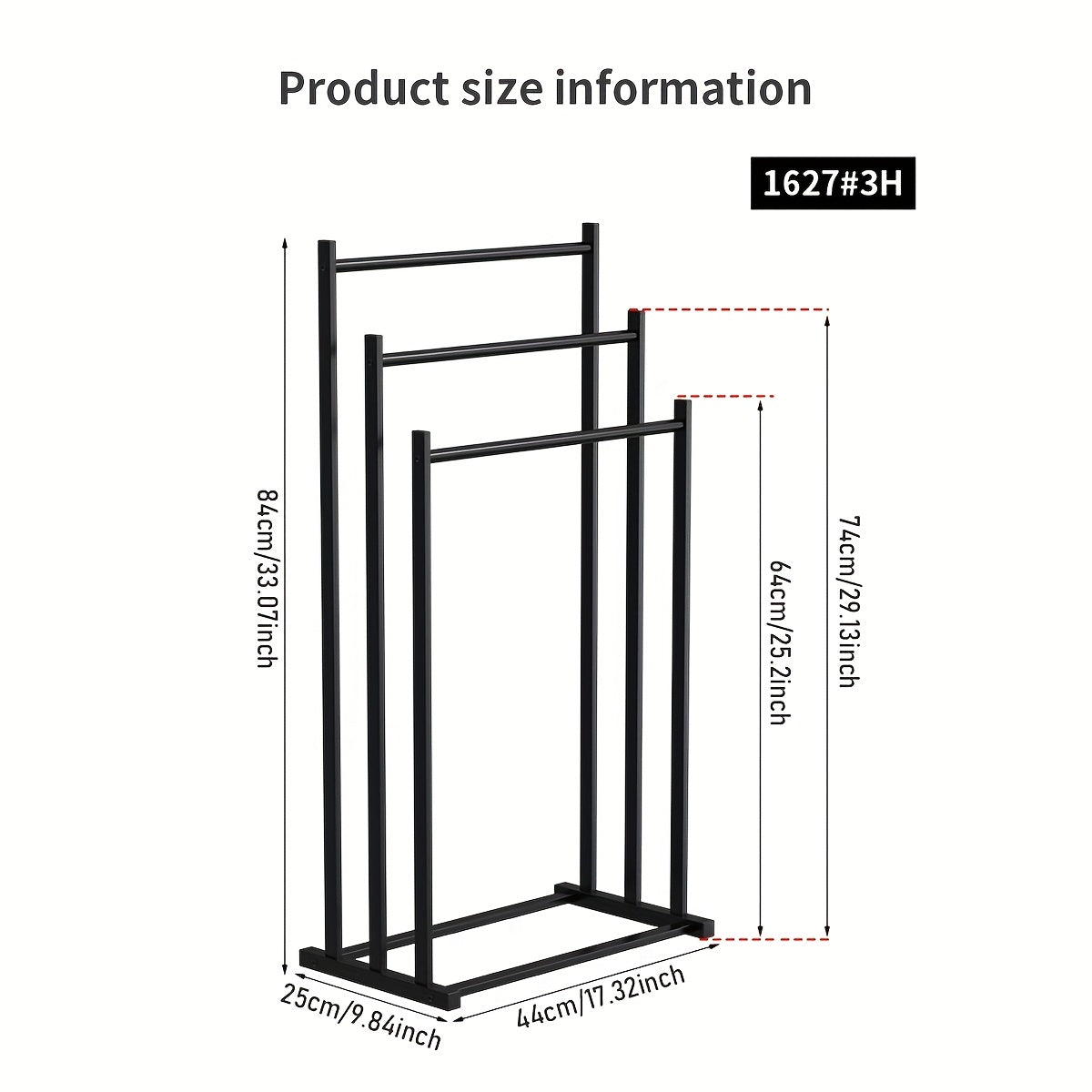 1pc Modern Three-Tier Freestanding Towel Rack - Heavy-Duty Floor-Standing Bathroom & Pool Drying Rack, Space-Saving Multifunctional Organizer for Indoor/Outdoor Use, No Installation Needed