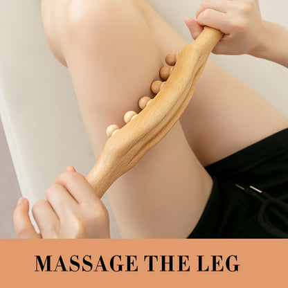 12 Beads Massage Stick, Can Relax The Whole Body, Massage The Shoulders, Neck, Back, Legs, Hands, Abdomen, Waist, Relax Muscles Tool After Exercise, Body Massager, Exercise Wooden Tools, Scraping Tool, Body Shaping Tools.