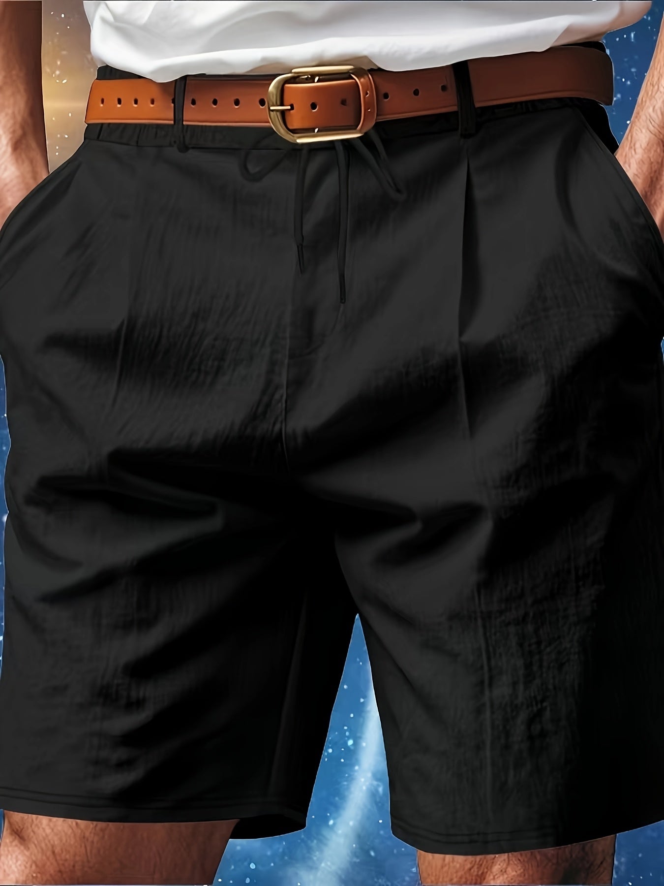 Men'S Casual Summer Linen Shorts - Light Gray, Breathable 5-Inch Shorts with Pockets, Perfect for Beach & Outdoor Activities, Casual Summer Wear|Relaxed Fit Shorts|Pocketed Shorts