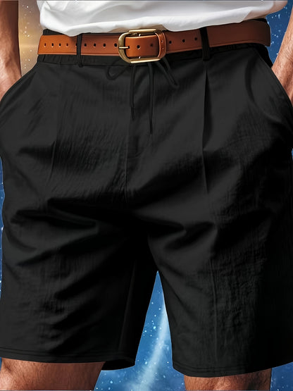 Men'S Casual Summer Linen Shorts - Light Gray, Breathable 5-Inch Shorts with Pockets, Perfect for Beach & Outdoor Activities, Casual Summer Wear|Relaxed Fit Shorts|Pocketed Shorts
