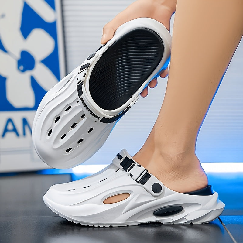 Men'S and Women'S Summer EVA Slides - Lightweight, Breathable, Non-Slip Comfort Sandals for Beach, Hiking, and Casual Wear, Soft Sole, Open Toe, Stylish Black and White Design, Beach Sandals | Summer Footwear | EVA Material S