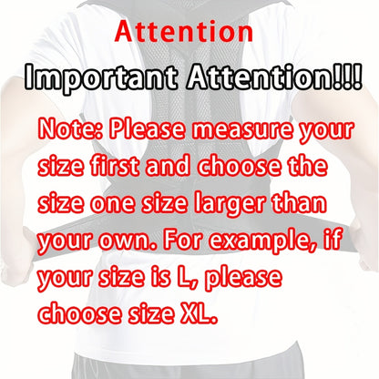 Black Adult Back Support Belt | Adjustable Upper-Back Posture Corrector with Shoulder Straps and Lumbar Pad, Invisible Spine Brace for & – Ergonomic Design