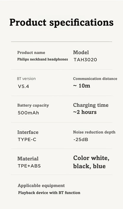 For Philips Wireless Over-Ear Headphones with ANC Noise Cancelling, 35-Hour Playtime, Foldable & Lightweight BT 5.4, USB-C Charging, High-Resolution Audio, Microphone, Heavy Bass - Ideal For Travel, Office, Mobile Phone, Comp