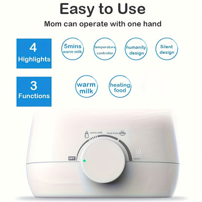 1pc RealBubee Double Bottle Warmer, Liquid Constant Temperature Sterilizer, European Standard Plug, 220-240V Power Supply, Plastic Material, No Battery Required