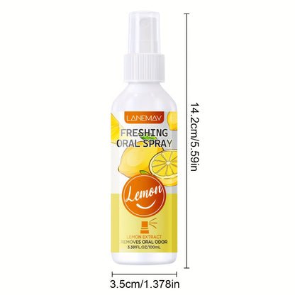 Lanemay Lemon Freshening Oral Spray with Mint - Paraben-Free, Soothes Dry Mouth, Freshens Breath, Leaves Mouth Feeling Clean - Ideal for Dry Mouth & Fresh Confidence, Breath Freshening Spray | Lemon Mint Flavor | Soothing Ora