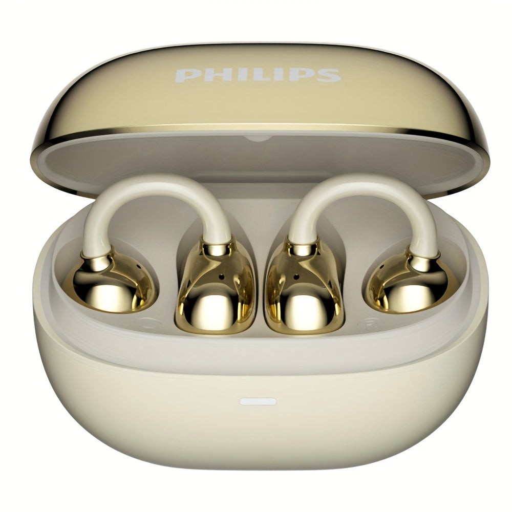 New Philips BT5.4 Earphones Wireless Sport Headphone Earbuds Touch Controlg Earclip Air Conduction Open Ear HiFi Sound 18 Hours Battery Life-TAT3469