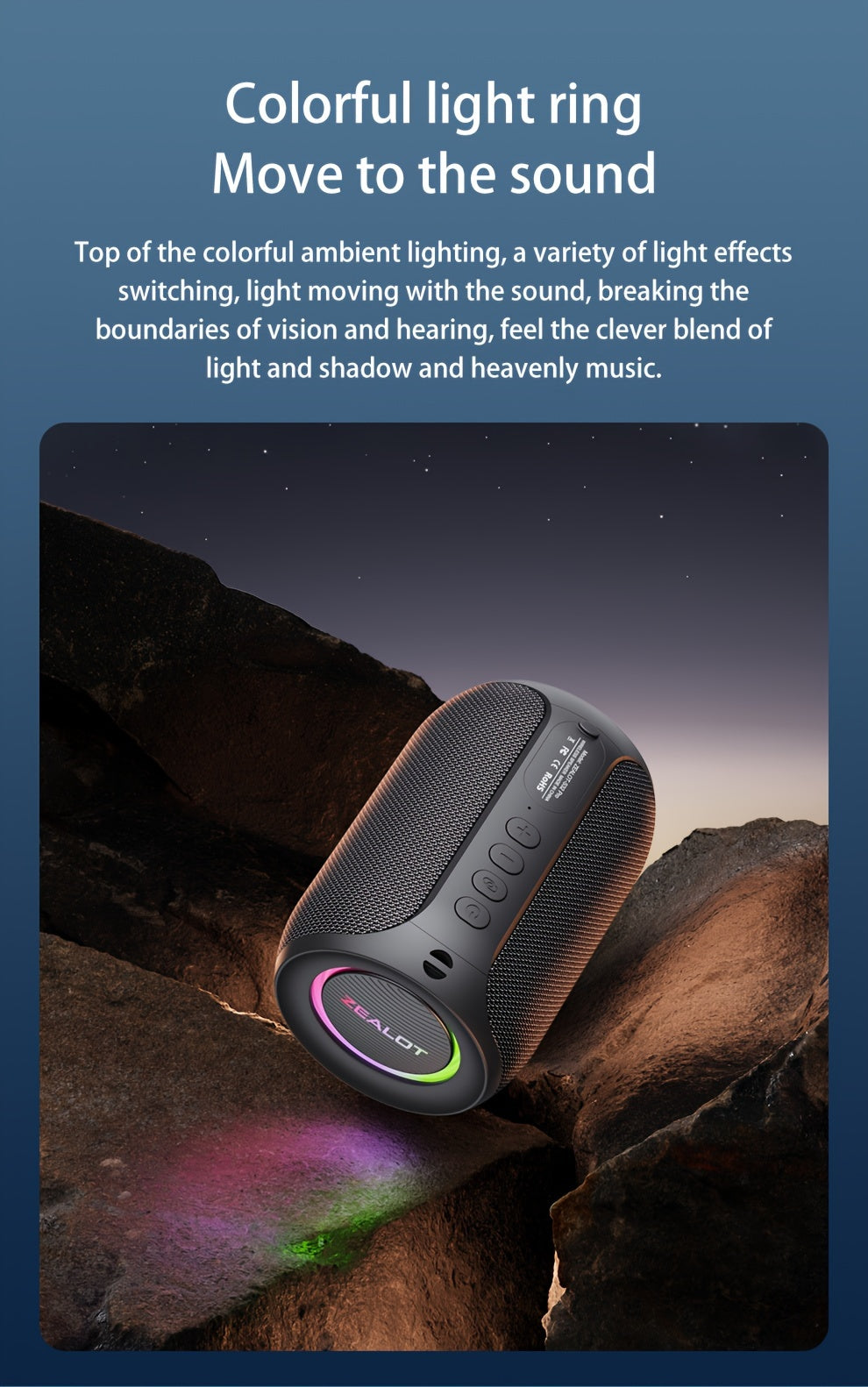 2024 New Style Zealot S32 Pro Wireless Speakers, Featuring Dual Pairing, a 3600Mah Battery, And 12 Hours of Loud Stereo Playtime with Booming Bass, Includes a Type-C Charging Cable for Connection with Mobile Phones, Tablets,
