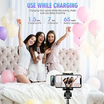 2025 New USB C Phone Mini Microphone for iPhone, Android, Camera, Utsund LED Display Wireless Lavalier Microphone for Video Recording, Clip on Lapel Lav Mics with Noise Reduction for Interview Vlog YouTube TikTok