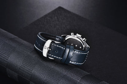 1pc New BENYAR Men's PU Leather Quartz Wristwatch, Men's 100M Multifunctional Watch Military Sports Chronograph Watch For Men