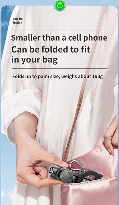 4-in-1 Multi-function Selfie Stick with Bluetooth Remote Control | Magnetic, Cell Phone Clip Dual Combination, 360° Rotation + 220° Flip Adjustment | Detachable Tripod/Cell Phone Holder | Portable Folding Compatible with 4.