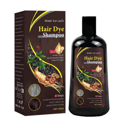 Brown Hair Coloring Shampoo, Instant Hair Coloring Shampoo 3 in 1 Nourishing Hair Shampoo Hair Coloring Cover Gray Hair, Natural Long Lasting Hair Coloring Shampoo