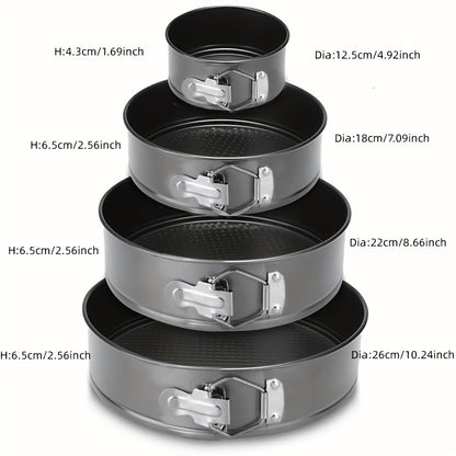 4pcs, Springform Cake Pans, Loose Bottom Baking Cake Molds, Removable Bottom Non-Stick Baking Pans, Oven Accessories, Baking Tools, Kitchen Gadgets, Kitchen Accessories, Home Kitchen Items