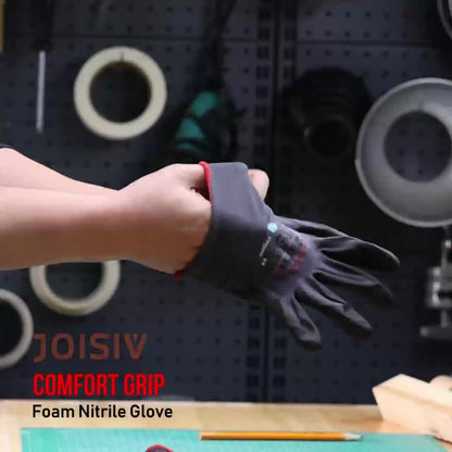 JOISIV 2/6 Pairs of Nitrile-Coated Rubber Gloves Featuring Microfoam Nitrile for a Robust Non-Slip Grip, Ideal for Gardening, Truck Driving, Auto Repairs, Laborers, Home Renovations, And Everyday Tasks.