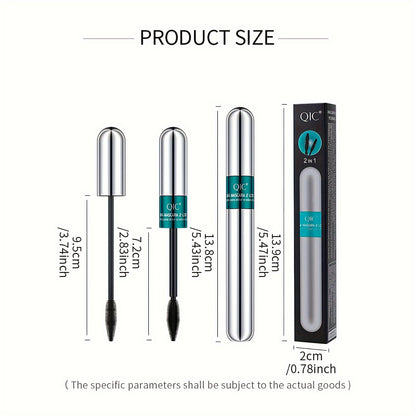 2-in-1 Black Lipstick & Mascara - Waterproof, Long-Lasting, Ethically Made Formula for All Skin Types
