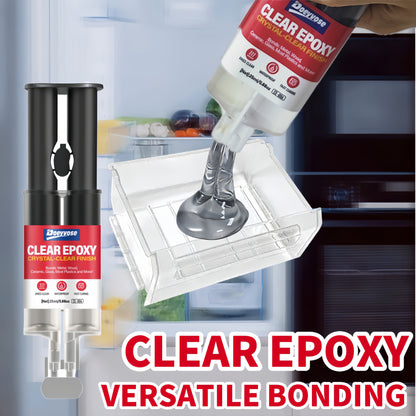 Doeyvose Clear Epoxy Adhesive Glue - Waterproof Strong Bonding, Transparent Waterproofing Sealant for Refrigerator Drawers, Doors, Floors, Walls, Roofs, Tiles - Heavy-Duty Epoxy Resin-like Formula (25ml/0.88oz) - Multi-Surfac