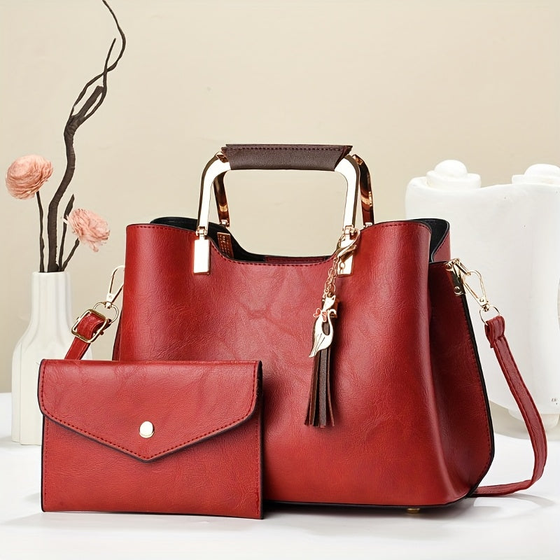 2pcs Fashion Handbag with Stylish and Versatile Style
