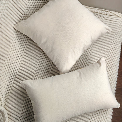 1pc Leaf Embroidered Decorative Throw Pillow Case, Canvas Cushion Cover For Living Room, Home Decor