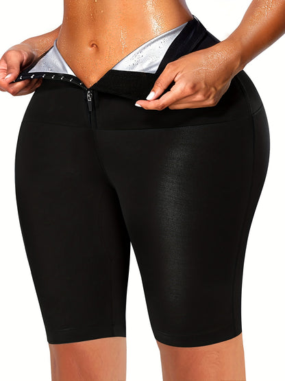 GOTOLY Sauna Suit Sweat Pants For Women Weight Loss Compression Shorts Slimming High Waist Trainer Leggings