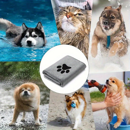 1pc Super Absorbent Dog Bath Towel With Adorable Embroidery - Gentle & Stylish Cleaning Solution For Your Furry Friend
