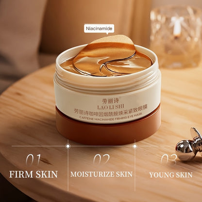 60 máscaras de olhos com cafeína e peptídeos - Infundidas com ácido hialurónico e niacinamida, refirmantes, radiantes e hidratantes para todos os tipos de pele. Máscaras de olhos em gel sem álcool.