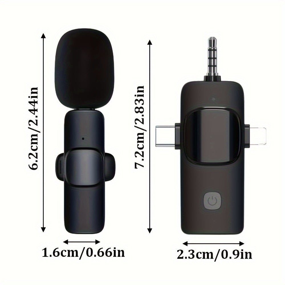 3.5mm Jack 3-in-1 Professional Wireless Lavalier Microphone with Noise Cancelling, Clear Sound, High Sensitivity, 2.4GHz Receiver, Stable Transmission - Ideal for Computers, Cameras, Laptops, Online Teaching, Conferences, Tou