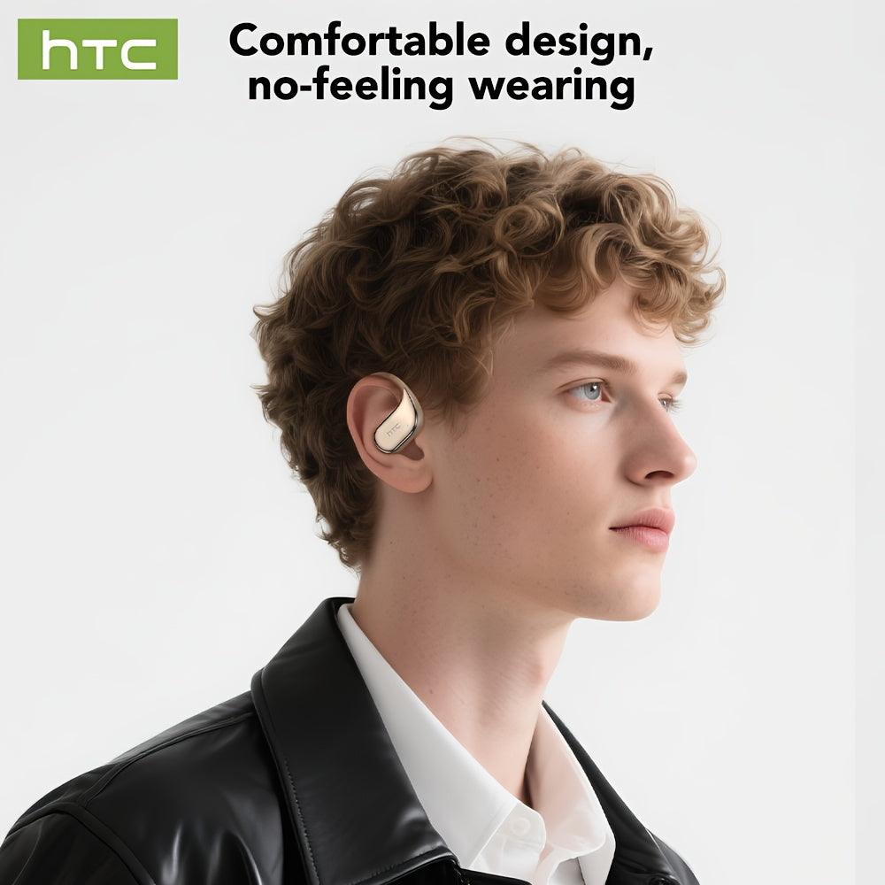 1pc HTC NE39 AI Translator Headset with Real-Time Translation in 131+ Languages, Wireless 6.0, Long-Lasting Battery, Touch Control, Gaming Mode, Compatible with PC/Phone/Tablet - Lightweight AI Translation Earbuds for Travel,