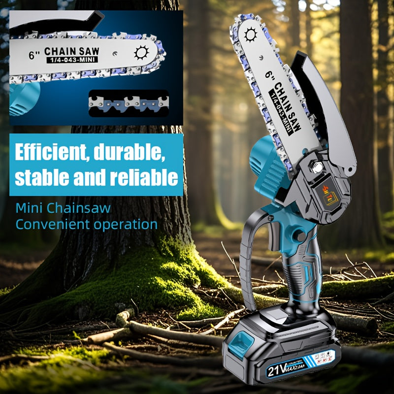 2025 new mini chainsaw wireless, lightweight and portable handheld electric tree cutting machine, equipped with splash guard, safety lock, rechargeable battery and safe trimming, can quickly cut tree branches, yards, homes an